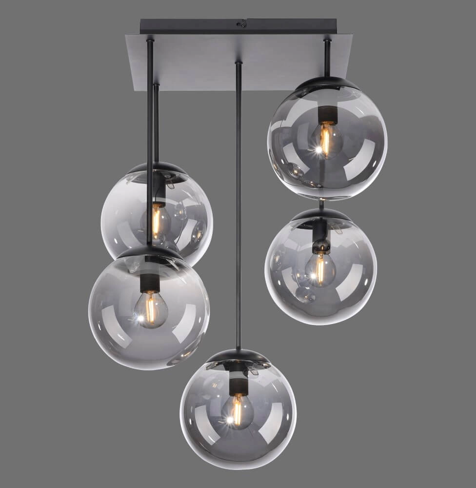 5-light ceiling lamp Big Widow black Just Light 4043689988371