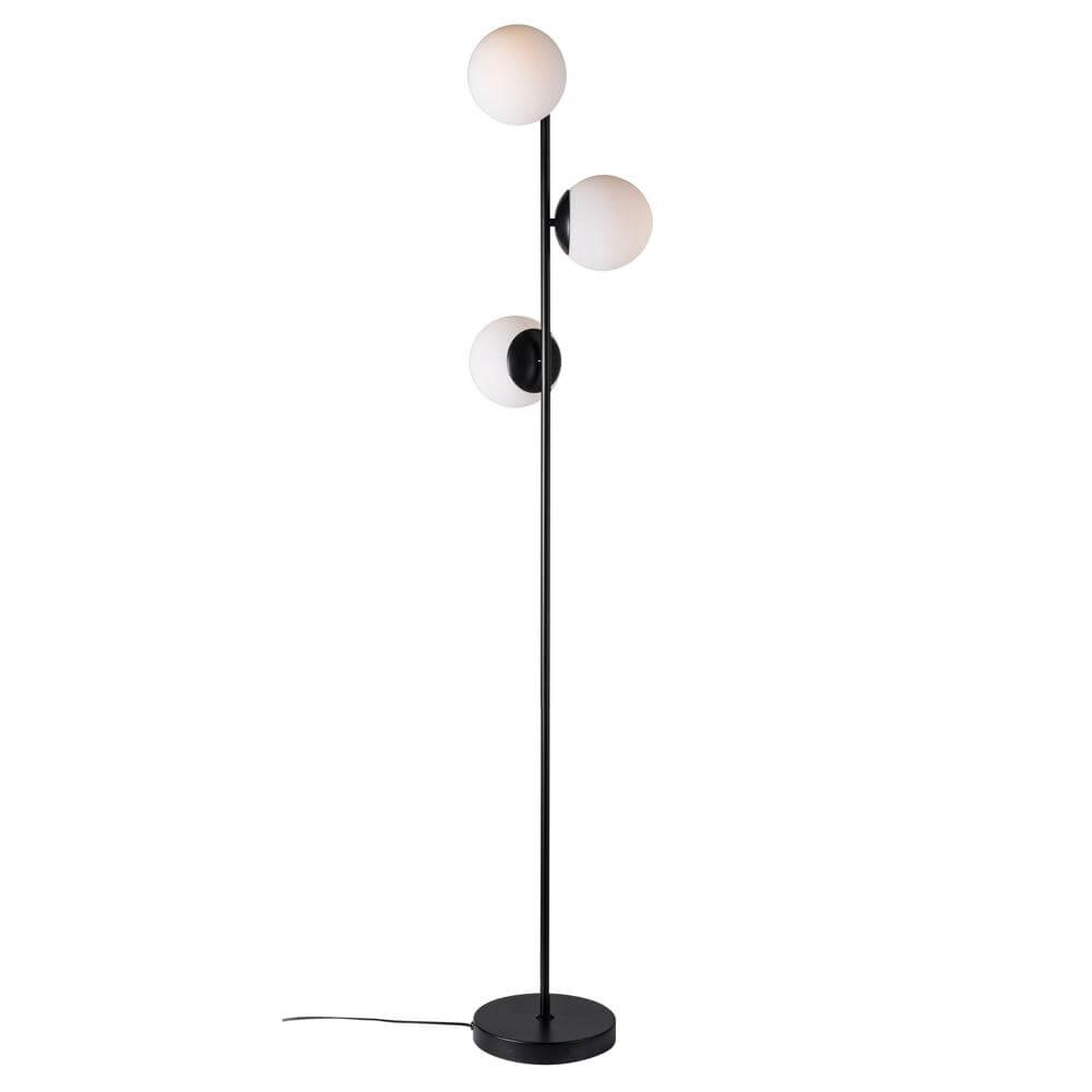 Floor lamp Lilly 3-light black with white sphere Nordlux 5701581459182