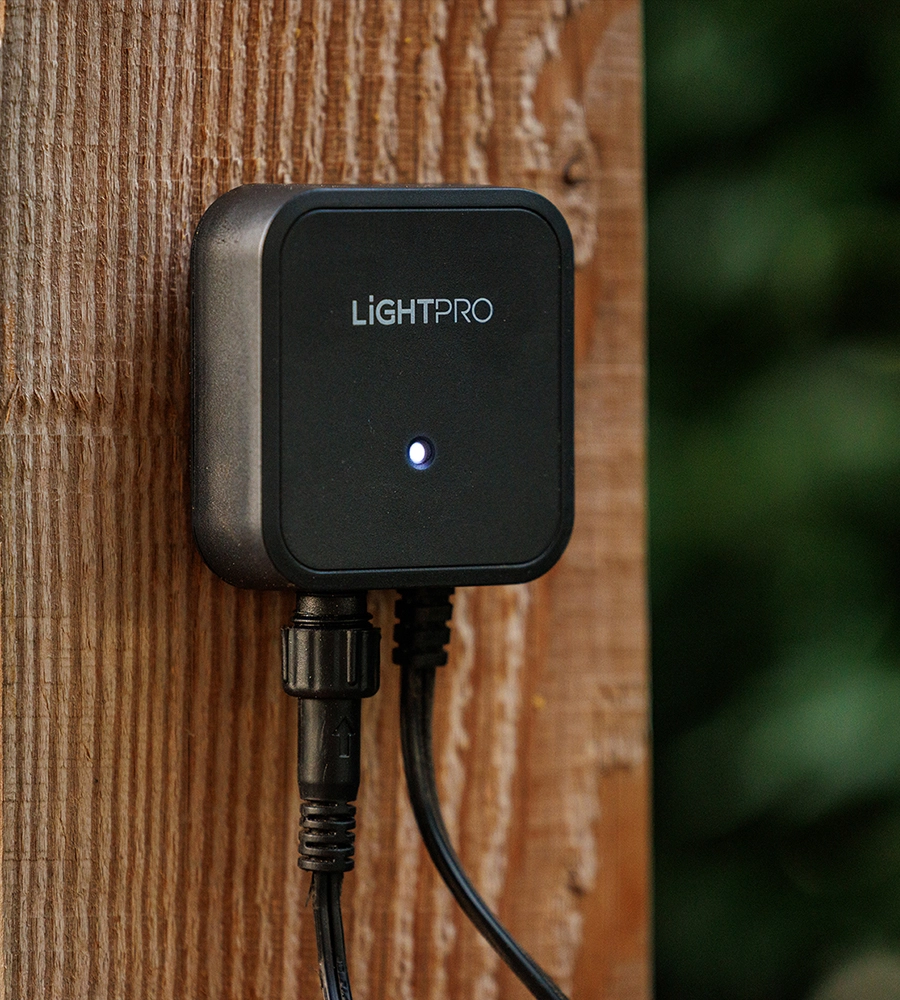 Lightpro accessories mounted against wooden pole