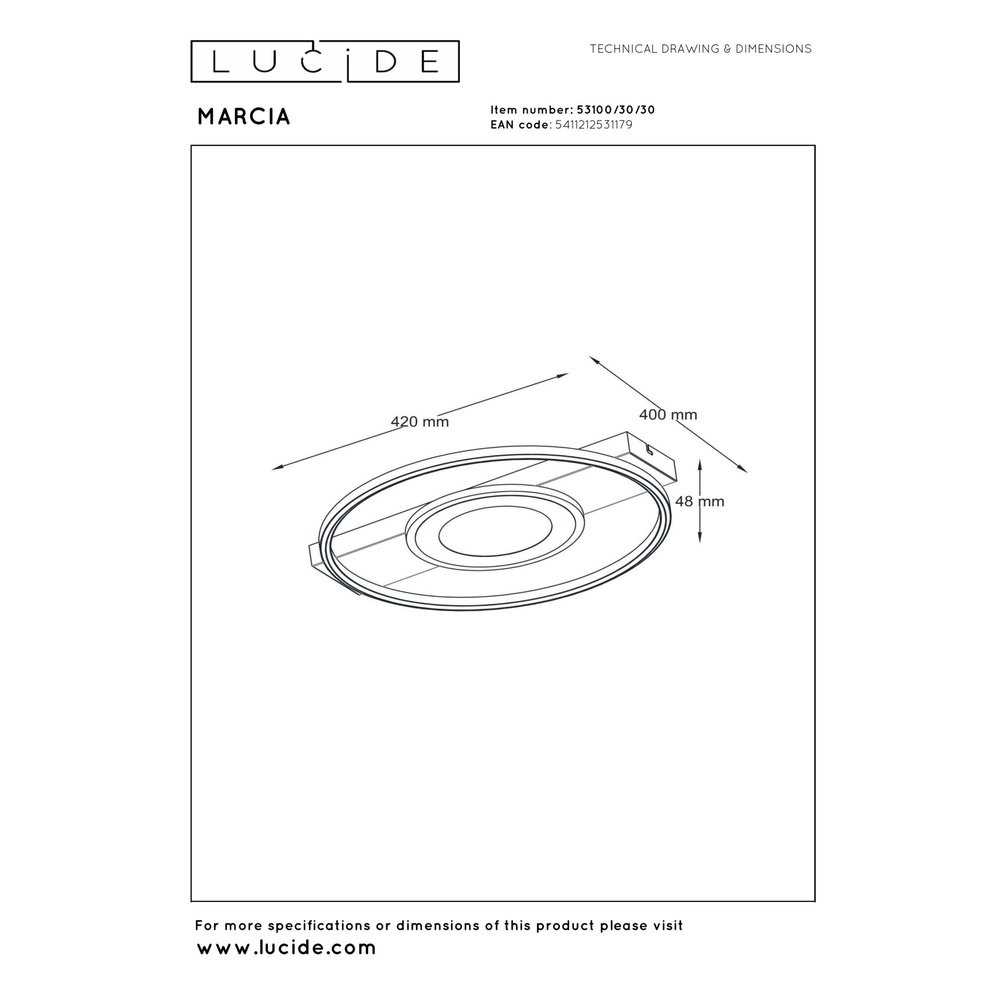 Modern ceiling lamp Marcia Black Lucide 5411212531179