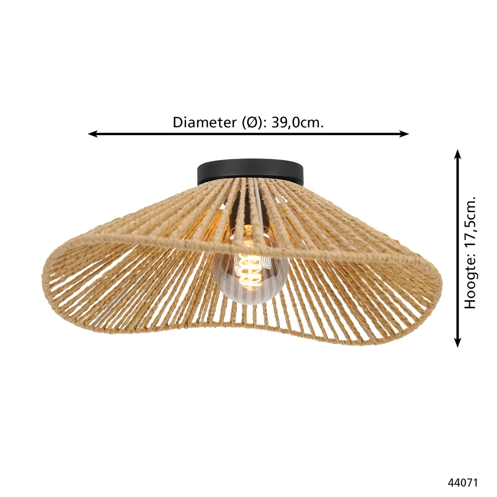 Rope ceiling lamp Lavister Ø 39cm Eglo 9002759440718