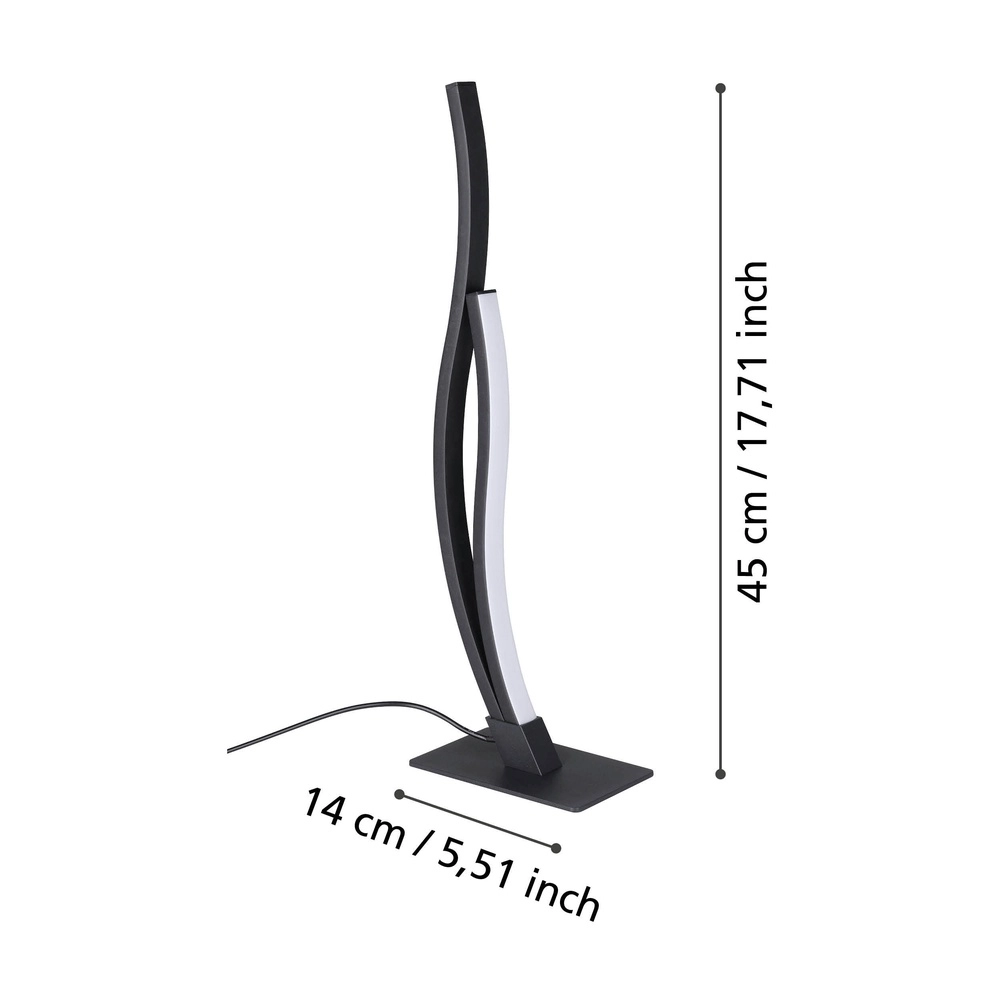 Chic led table lamp Grisolia 45.5cm - black Eglo 9008606316199
