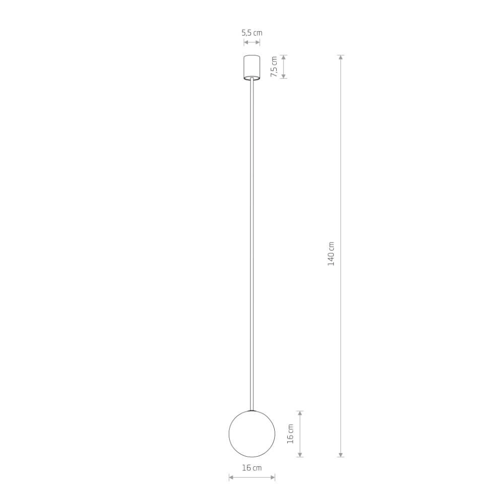 Glass ceiling lamp Kier L black - 140cm Lyora 5903139103107