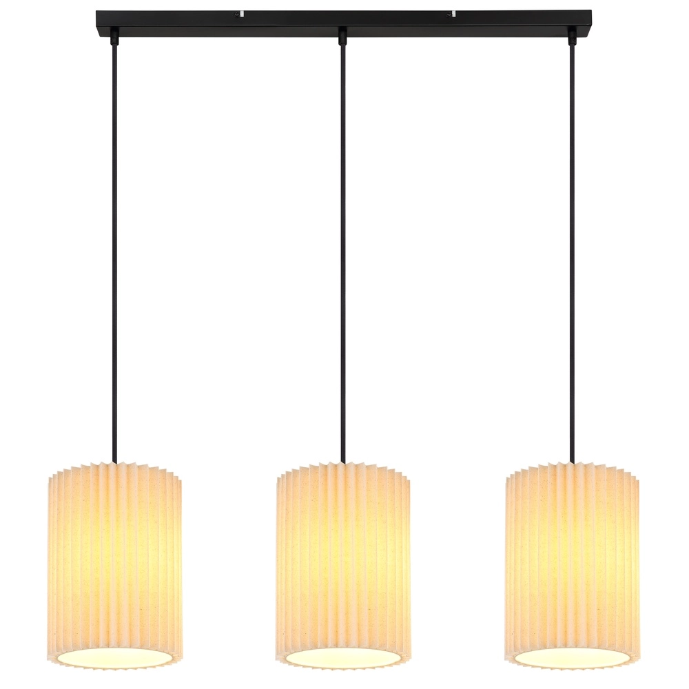 3-light pendant lamp Page black with white straight Globo 9007371522606