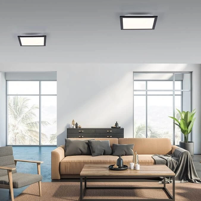 LED ceiling lamp Flat 30 by 30cm black Paul Neuhaus 4043689982072