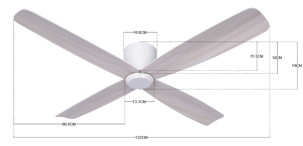 Scandinavian ceiling fan Airfusion Fraser Ø 132cm Beacon 9333509107965