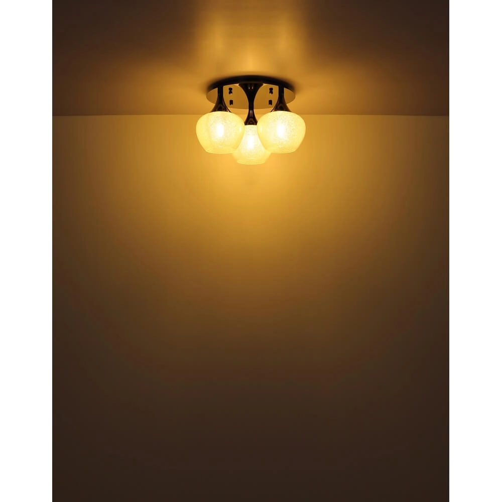Anthracite ceiling lamp Maxy with white glass 3-lights Ø 45cm Globo 9007371447183