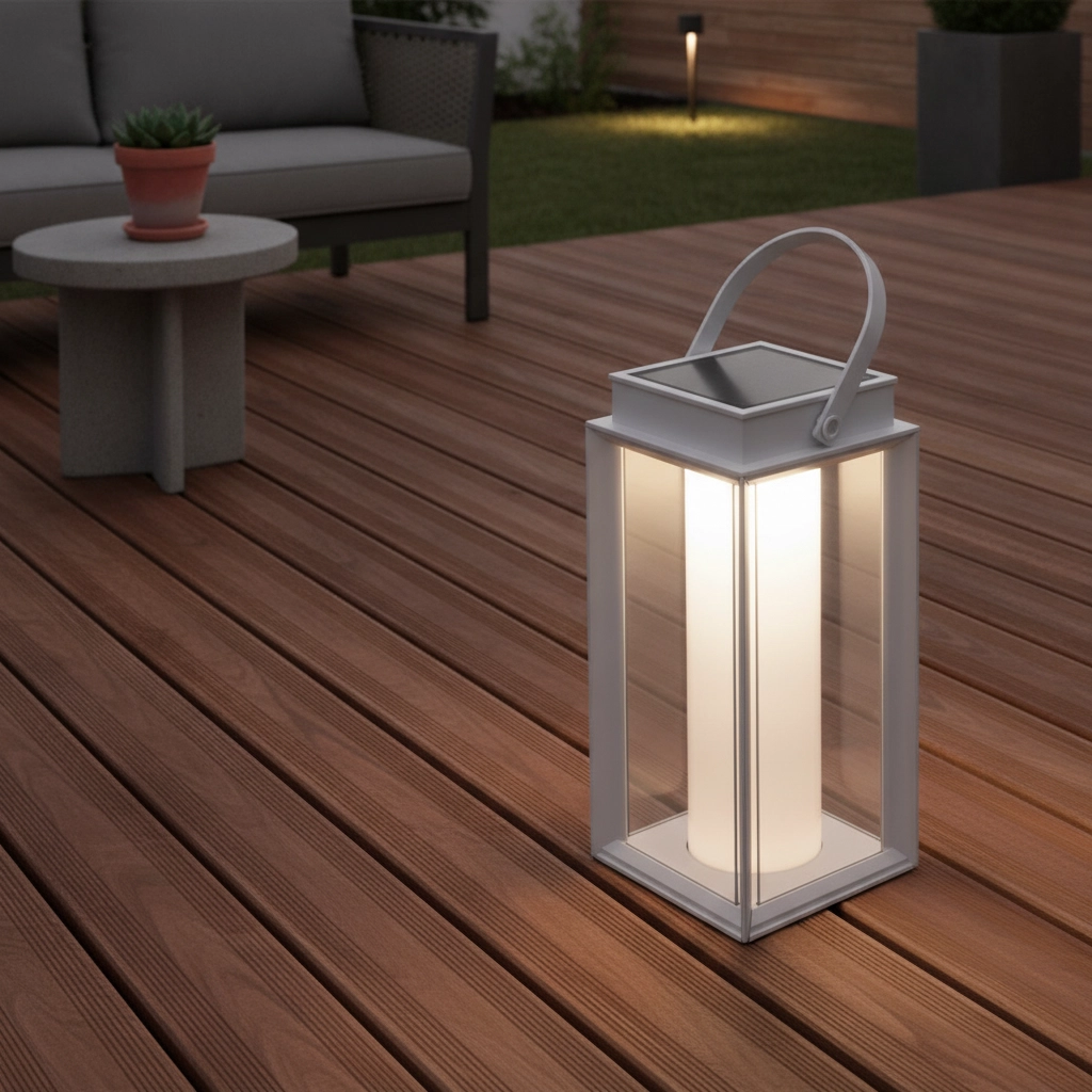 Solar table lamp Verhal white