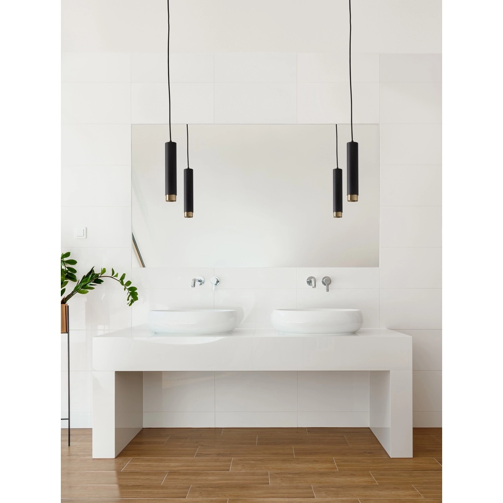 Pendant lamp Pongo M single 30cm black with gold Lyora 5212017430328