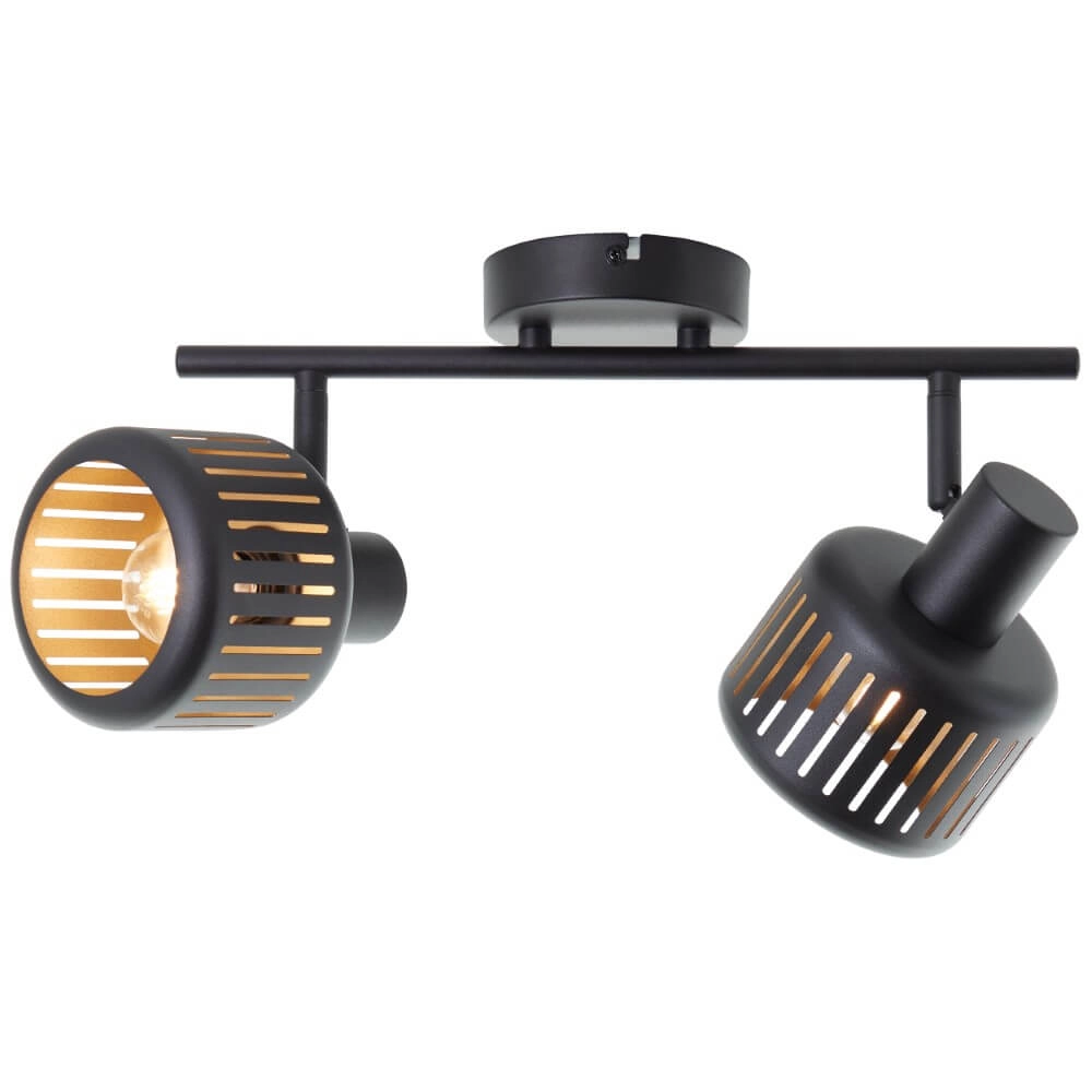 2-light ceiling lamp Tyas black with gold Brilliant 4004353424328