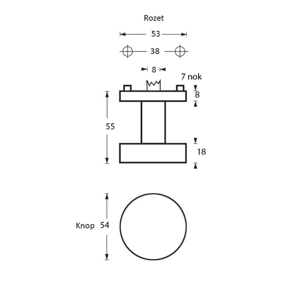 Round door knob Castor Cramped Intersteel 8714186132319