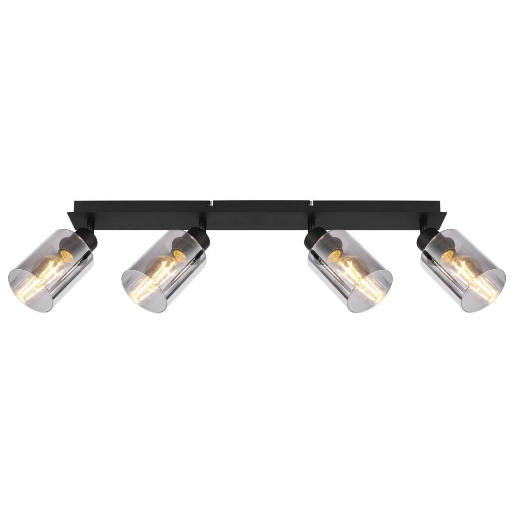 Ceiling lamp Hadera 4-light black with smoke glass Globo 9007371431229