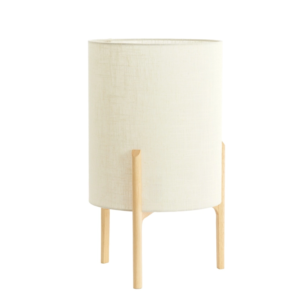 Table lamp Litto Ø 35cm - wood look with natural linen Light & Living 8717807792725