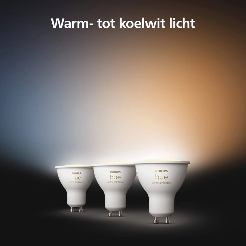 Light source Hue GU10 - 4,2W - White Ambiance set of 3 Philips 8720169230095