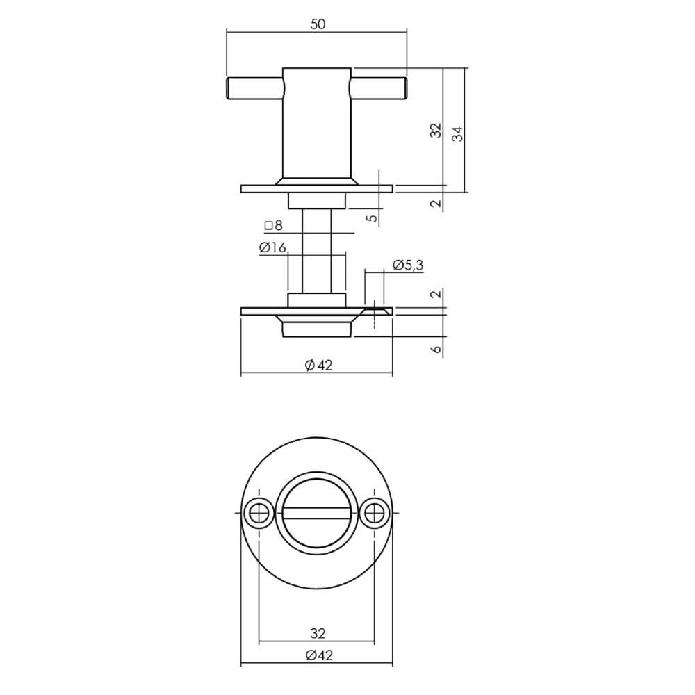 Toilet closure Tira round rosette stainless steel Intersteel 8714186106464