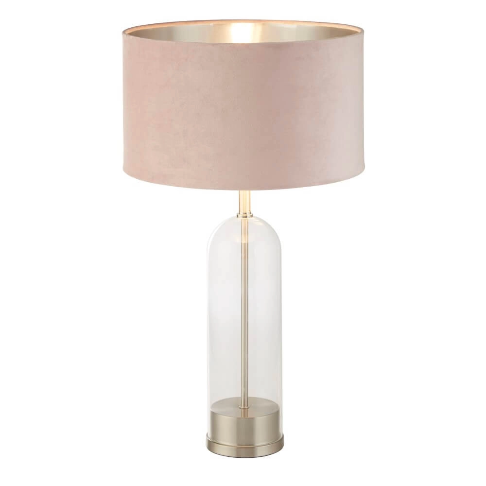 Table lamp Oxford with pink hood Searchlight 5053423256900