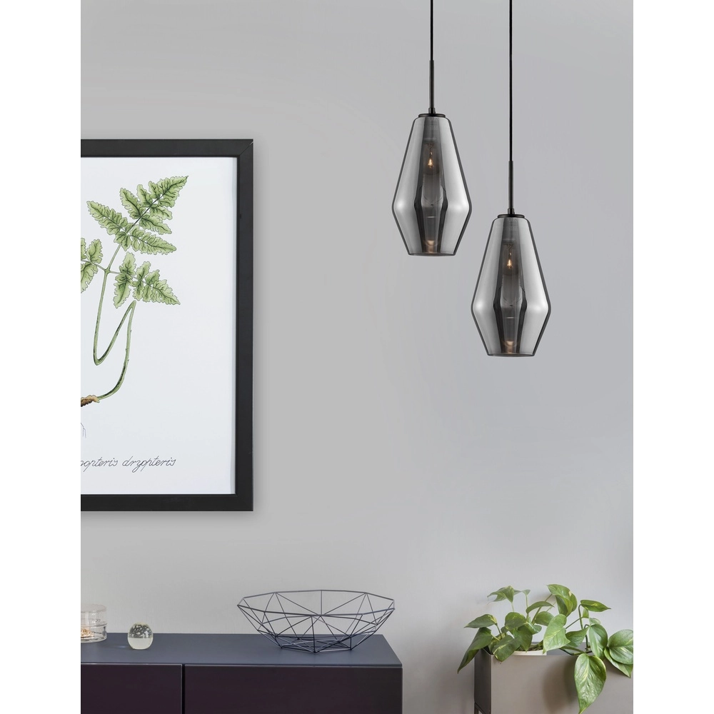 Pendant lamp Veiro chrome glass Ø 17 x 28.5cm Lyora 5212017421289