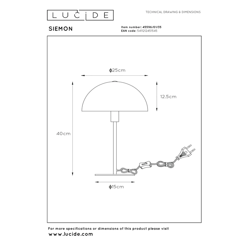 Design table lamp Siemon blue Lucide 5411212451545