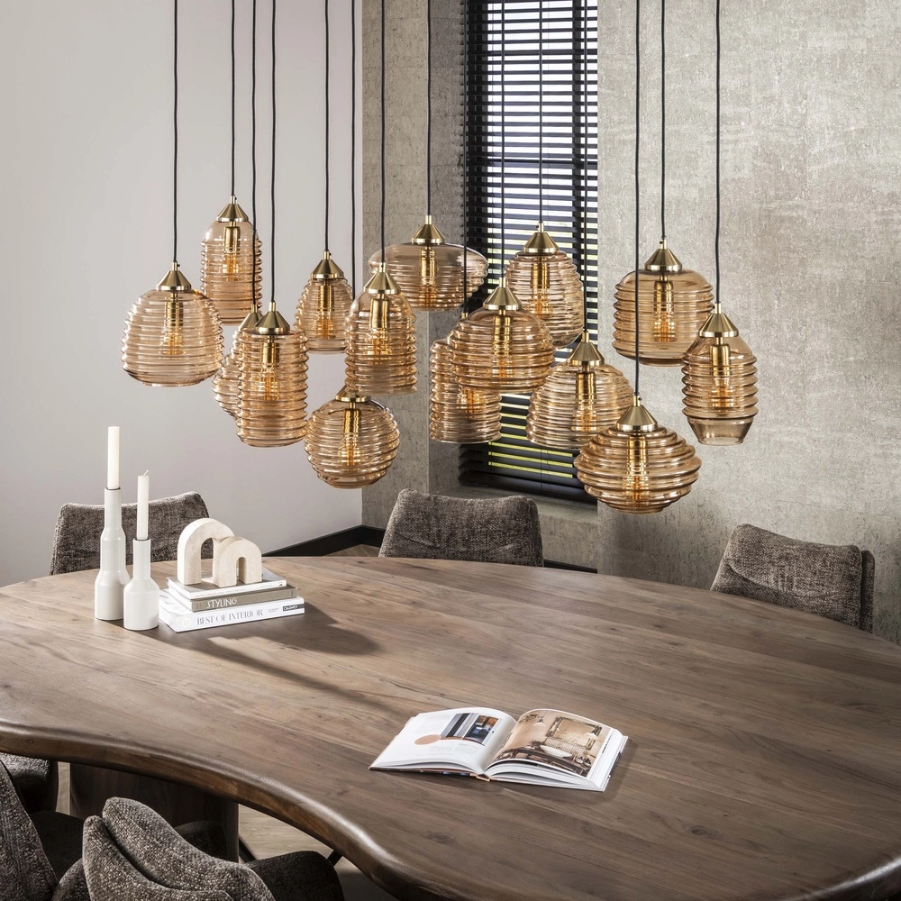 15-light pendant lamp Rib Ribbed glass Lyora 8716803511132