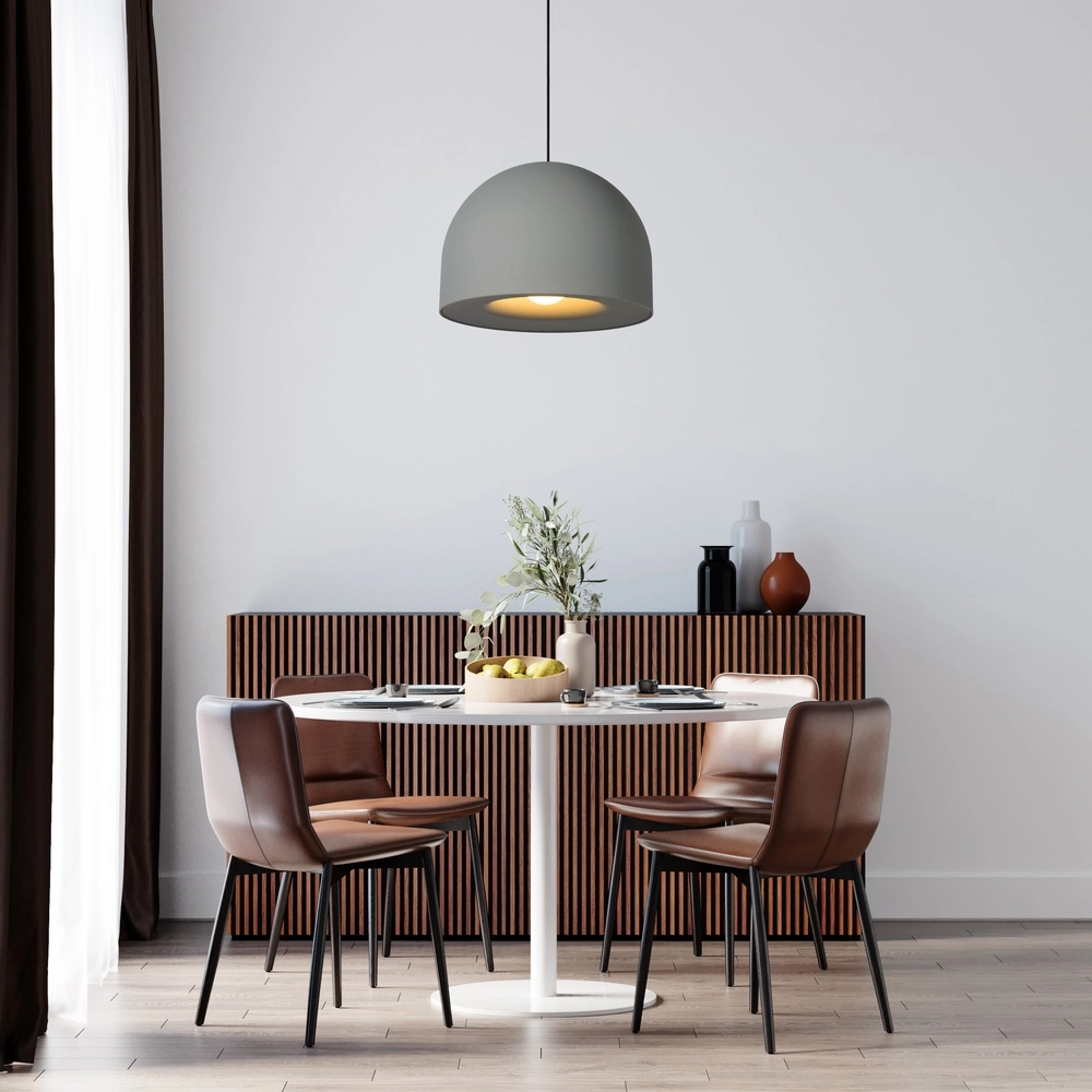 Modern concrete gray pendant lamp Akron Ø 50cm - 1x E27 Premium by Lucide 5411212202109