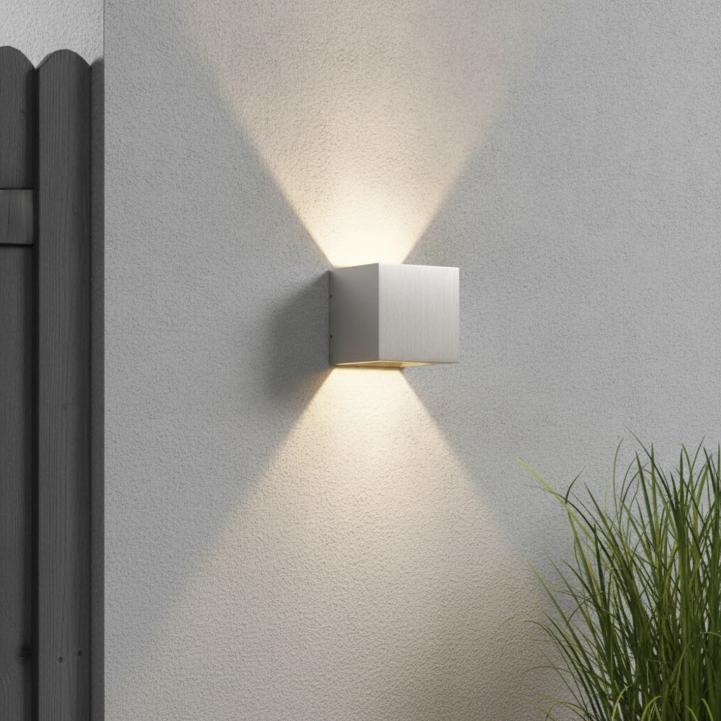 LED wall spot Cube 10cm aluminum