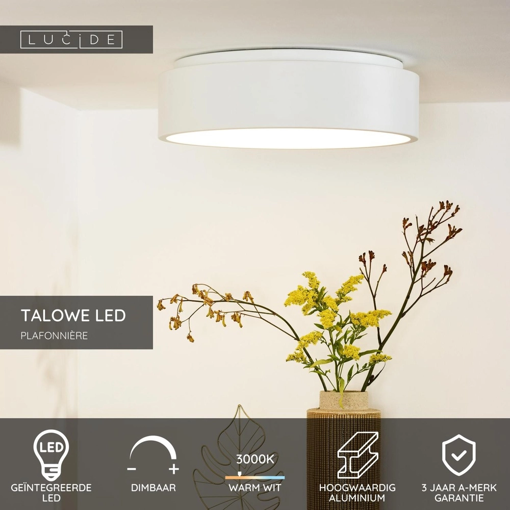 Ceiling light Talowe Led Ø 45.5cm white Lucide 5411212460233