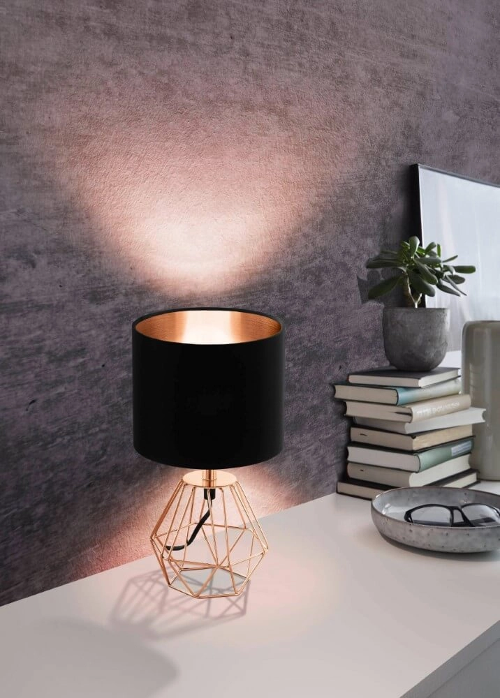 Table lamp Carlton 2 red copper with black Eglo 9002759957872