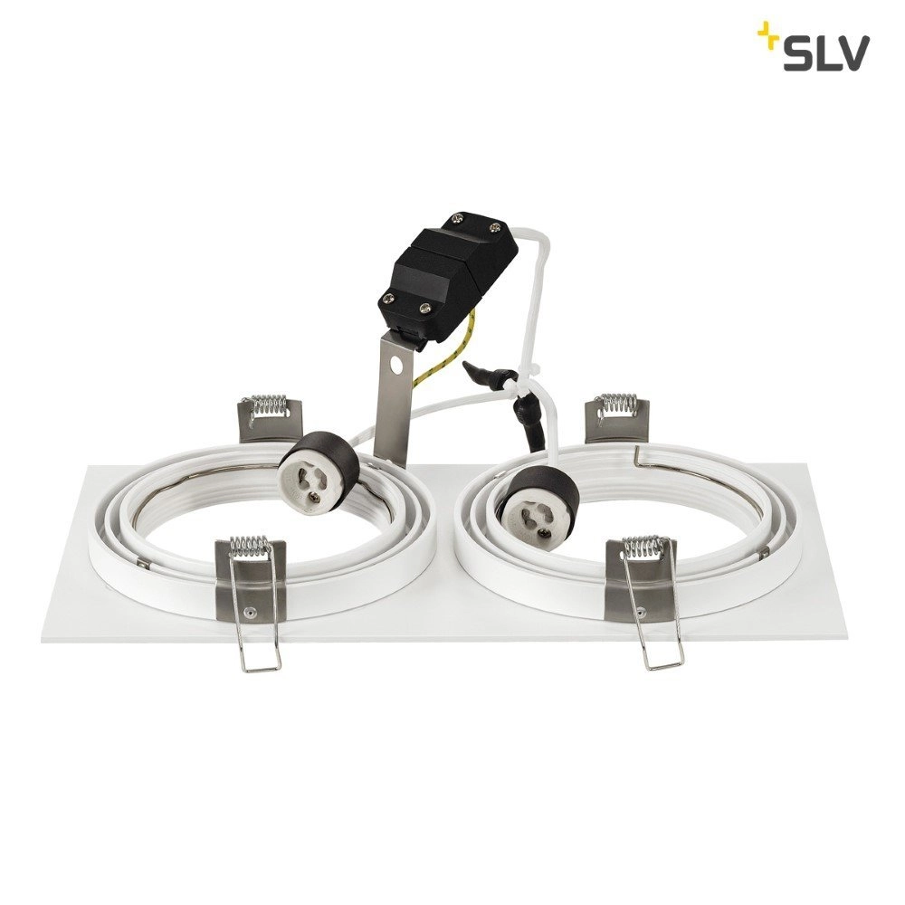 Recessed spotlight New Tria ES111 2-light white with clamping springs SLV 4024163150378