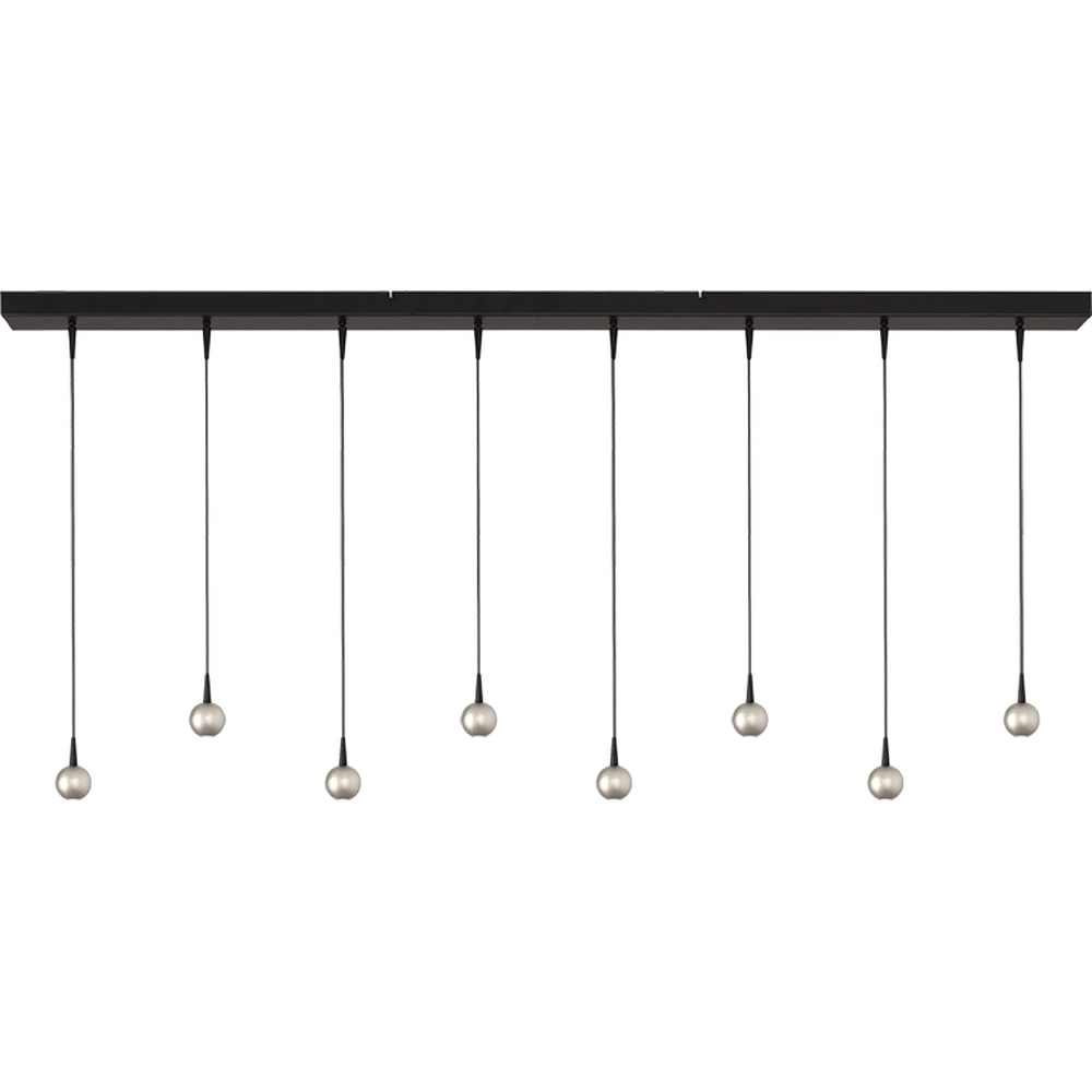 8-light pendant lamp Talana black with nickel Ø6cm DTW