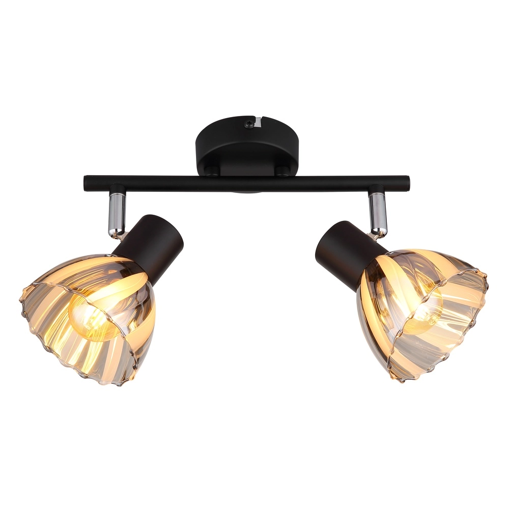 Ceiling lamp 2-lights Zachery Black Globo 9007371522507