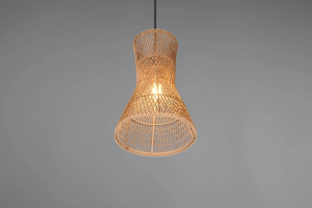Design pendant lamp Bijou black with rattan Ø20cm Trio 4017807637304