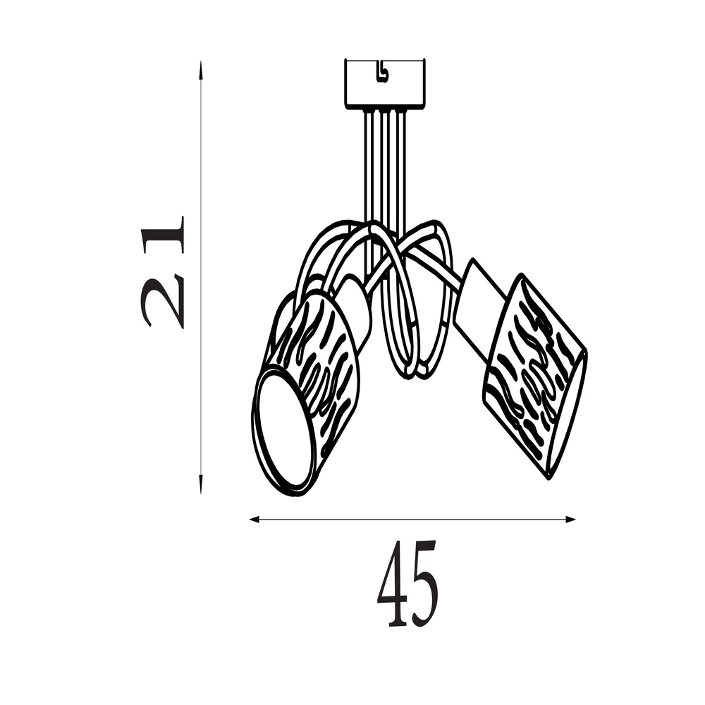 Ceiling lamp Knot black 5-lights Searchlight 5053423301969