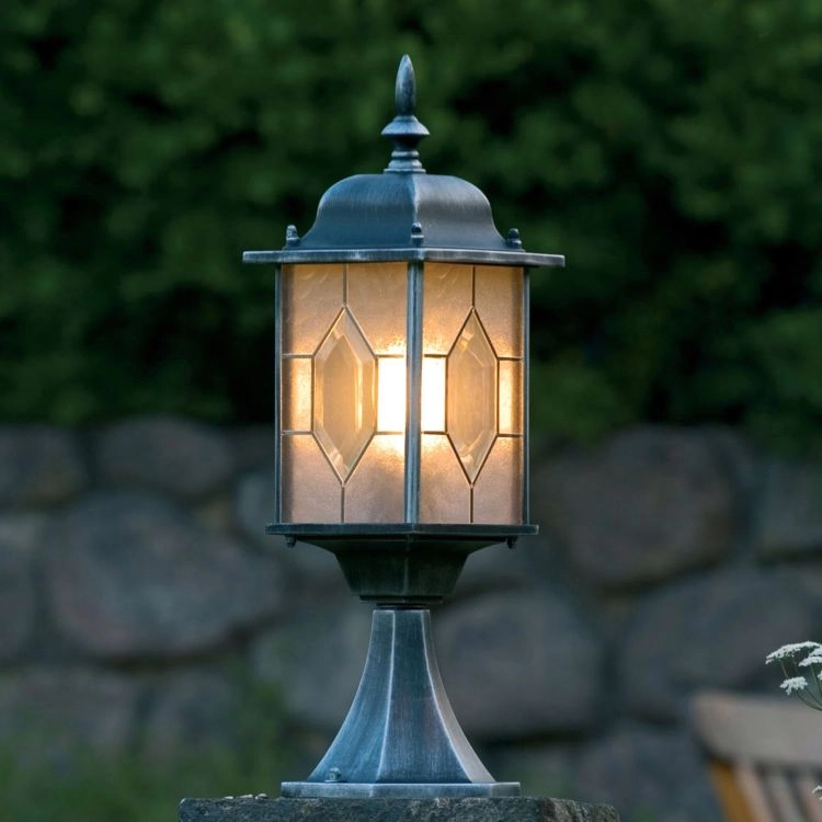 Pedestal lamp Milano 51cm black silver flamed KonstSmide 7318302467593