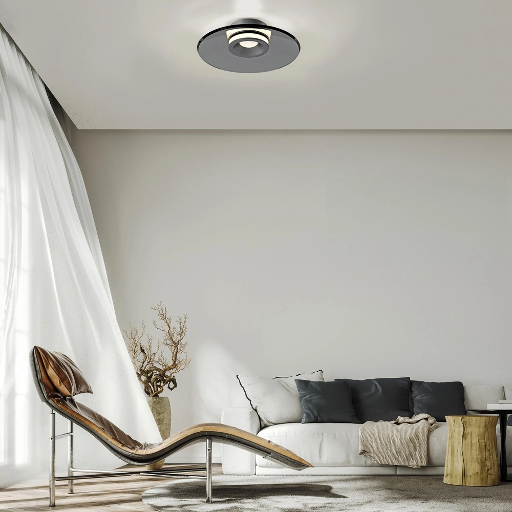Ceiling lamp Pure Moon Ø 32cm - platinum with smoke glass Paul Neuhaus 4012248386330
