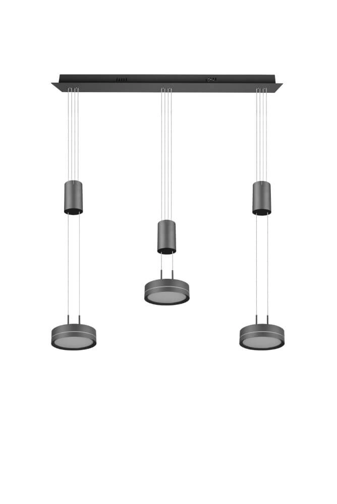 Hanging lamp Franklin 3-light black Trio 4017807510089
