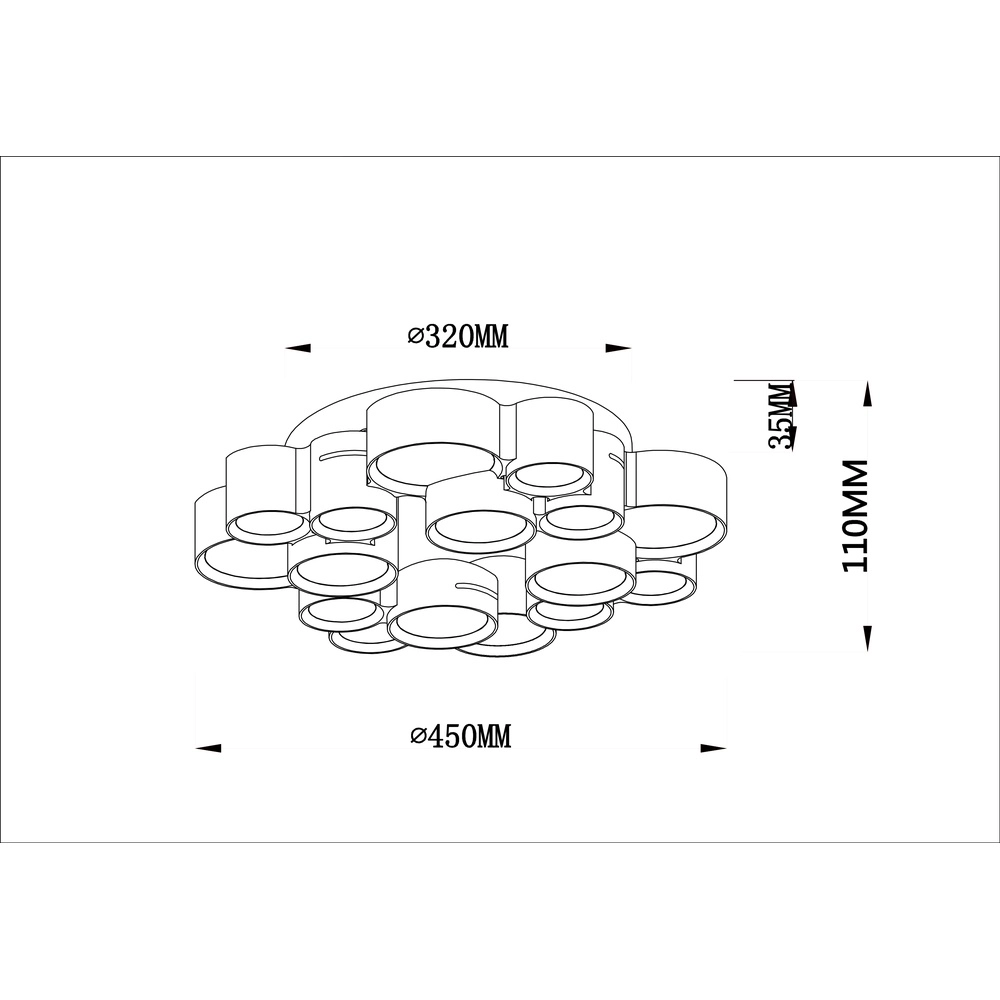 Design ceiling lamp Darla Black Globo 9007371589463