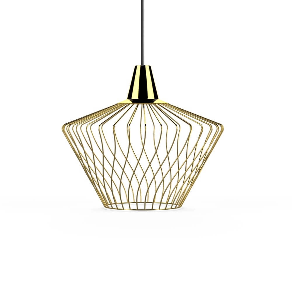 Wire lamp Ø 38cm Wave gold