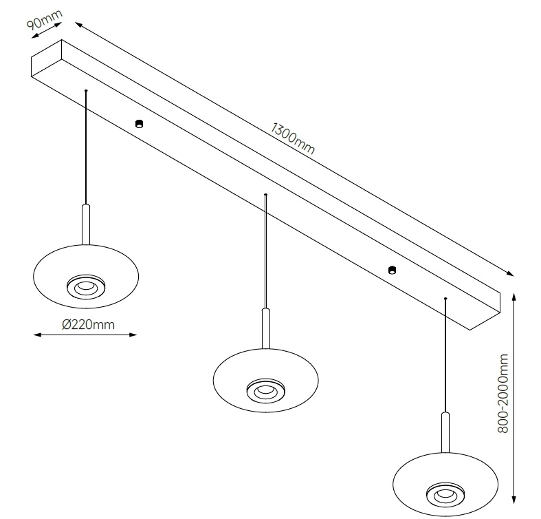 Led Dining Room Pendant Light Madison Champagne Artdelight 8720701103795