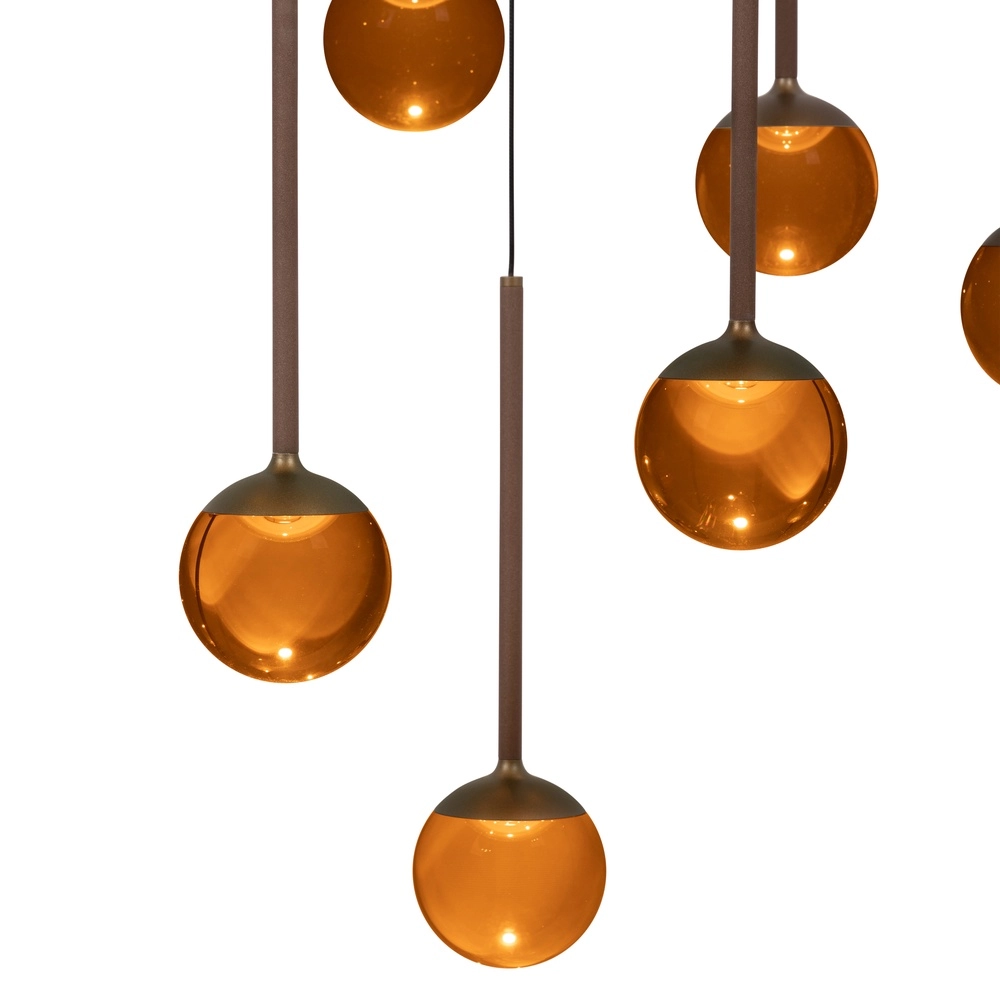 Oval pendant lamp Calina 12-light with amber spheres Premium by Lucide 5411212242068