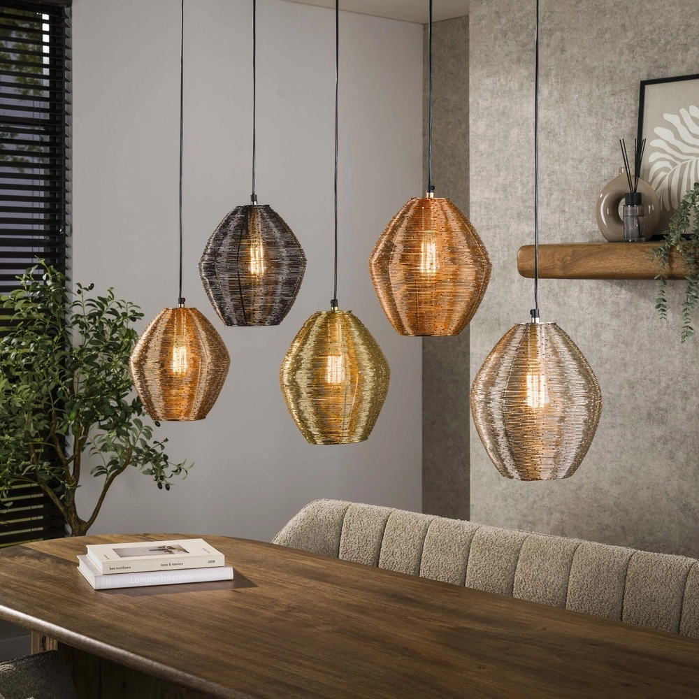 Metal pendant lamp Web 5-light