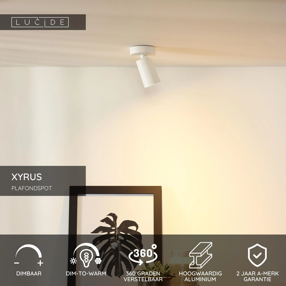 Ceiling spotlight Xyrus white Lucide 5411212234186