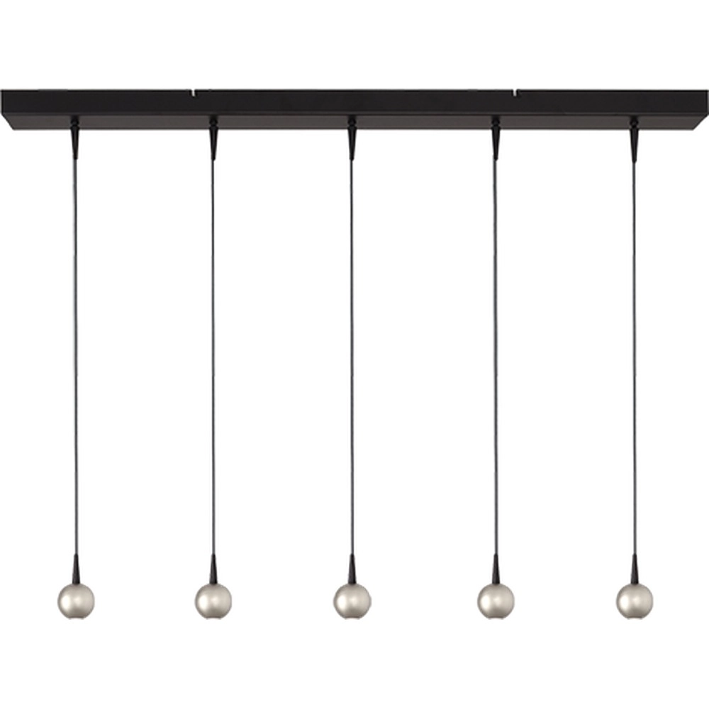 5-light pendant lamp Talana black with nickel Ø6cm DTW