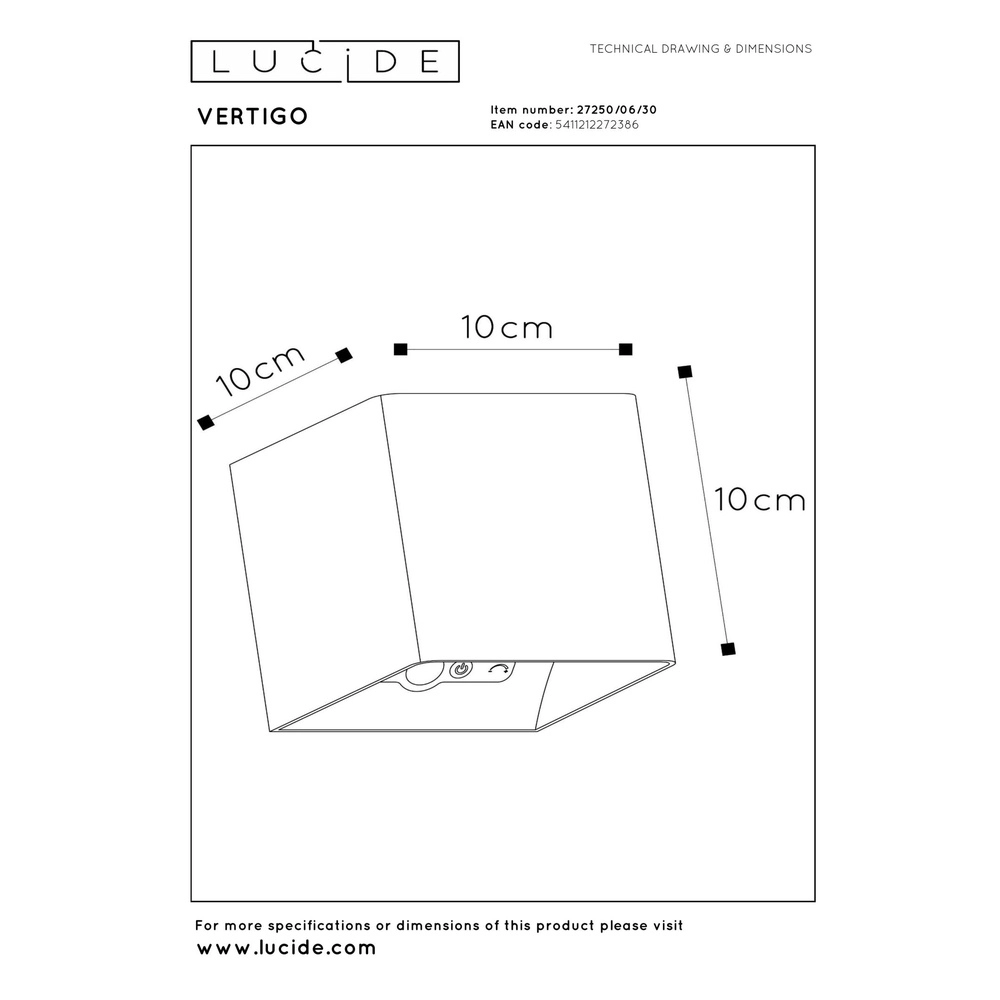 Rechargeable wall lamp Vertigo Magnetic Black Lucide 5411212272386