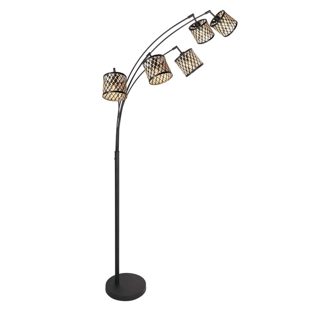 Floor lamp 5-lights Sumba with bamboo shades Ø12cm