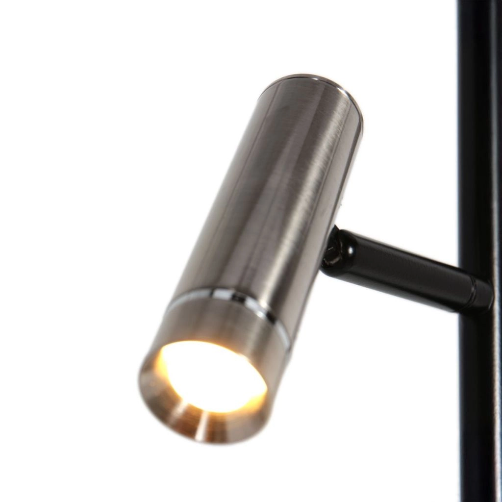 Floor lamp 2-lights Lumo black with nickel Steinhauer 8712746184679