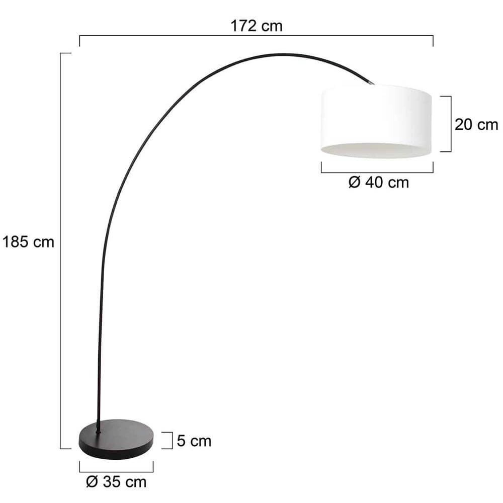 Arc lamp Solva black with white hood Steinhauer 8712746174717