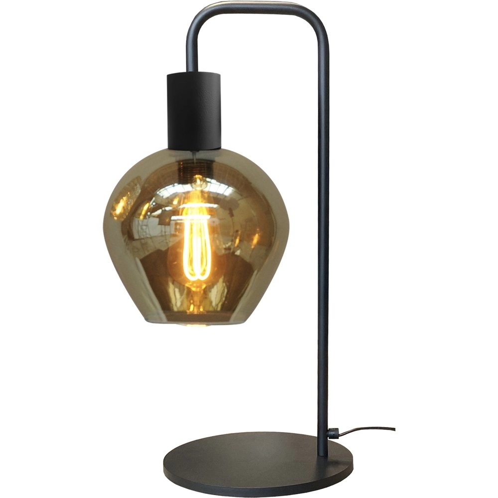 Black table lamp Bounty with blackline glass