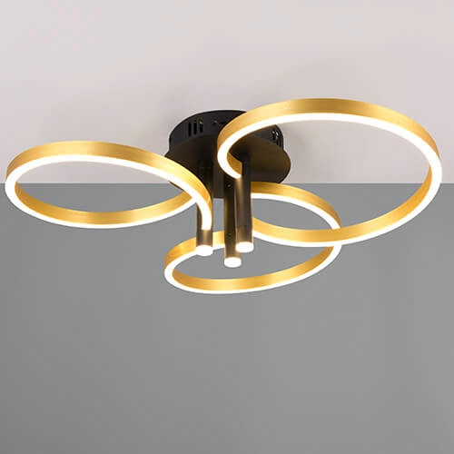Curled led ceiling light Caruso gold - Ø 65,5cm Trio 4017807612967