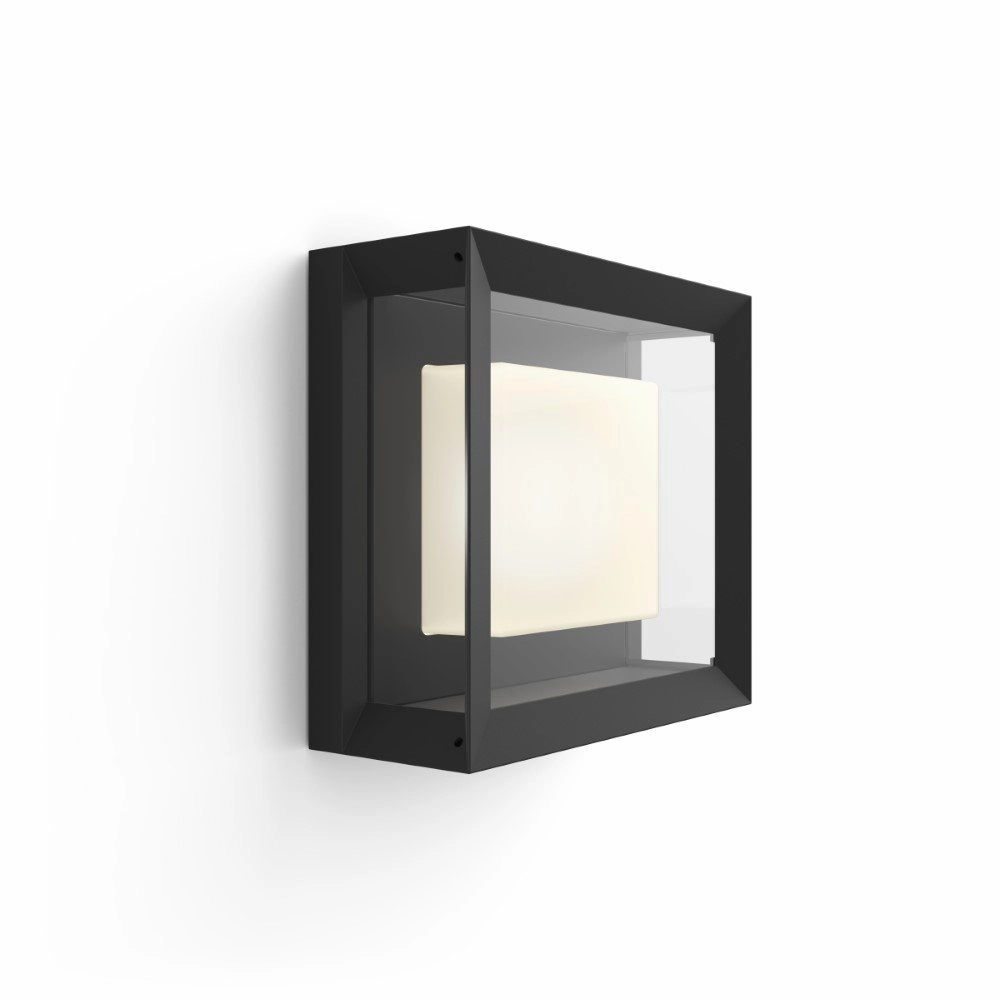 Square wall lamp Hue Econic Showcase black Philips 8718696170564