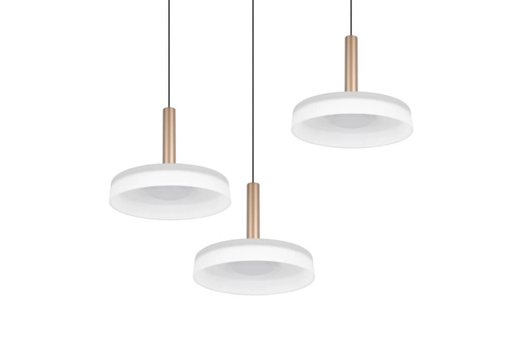 3-light LED pendant light Celeste white glass Trio 4017807627398